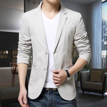 春秋休閑小西裝男韓版修身西服外套青年加大單西便服加絨加厚上衣