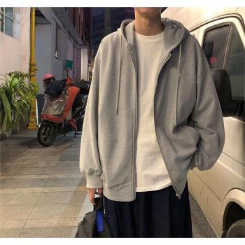 外貿撿漏秋冬加絨外套男連帽開衫拉鏈衛衣學生青少年百搭運動夾克