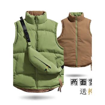 雙面穿男女款坎肩背心羽絨棉馬甲