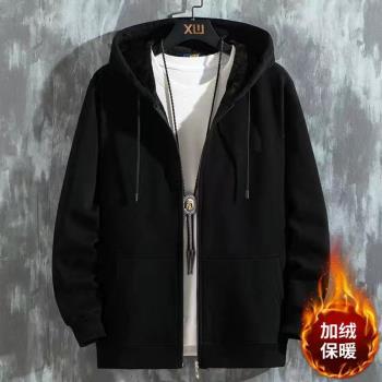 撿漏連帽外套秋冬季大碼拉鏈開衫