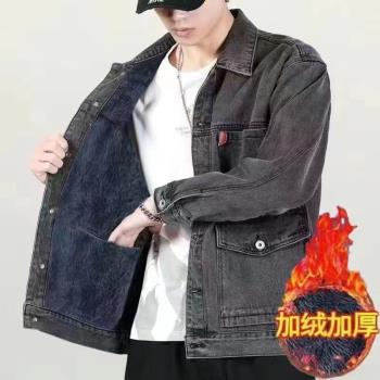 秋冬季高檔寬松男裝夾克牛仔外套