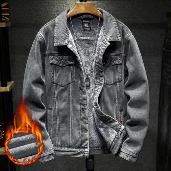 冬季寬松加肥工裝棉服牛仔外套