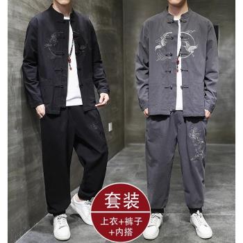 古風春秋款外套青年中山裝漢服