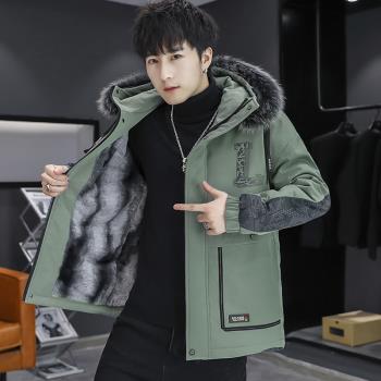 兔毛內膽加厚水貂外套冬季派克服