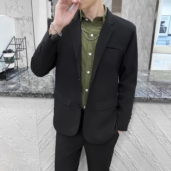 西服套裝男士韓版修身上衣外套伴郎新郎結婚商務職業正裝小西裝男