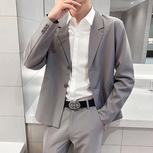 西服套裝男士韓版修身伴郎新郎結婚正裝商務休閑職業小西裝外套男
