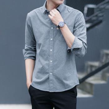 2021春夏牛仔工作服襯衫男薄款長袖電焊工防燙耐磨純棉上衣男外套