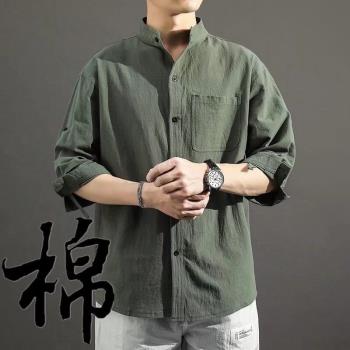 清倉撿漏亞麻襯衫男短袖襯衣中國風夏季棉麻男士休閑外套長袖上衣