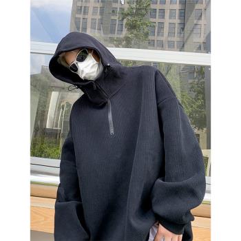 boy休閑半拉鏈連帽春秋季ins衛衣