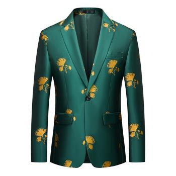 2024春秋季男式復古單西外套加大碼修身宴會主持人禮服攝影西服潮