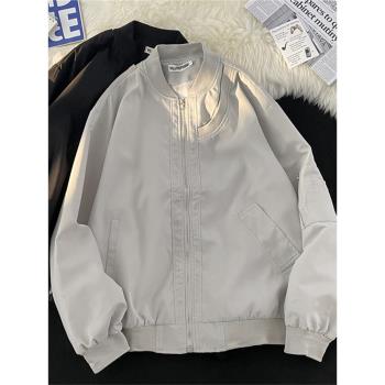 春秋季工裝棒球服男美式機能ins潮牌飛行員夾克寬松痞帥上衣外套