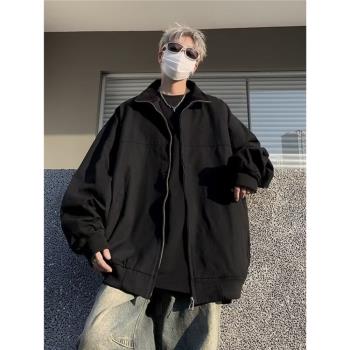 古著vintage美式復古立領cleanfit外套男春秋款飛行員棒球服夾克