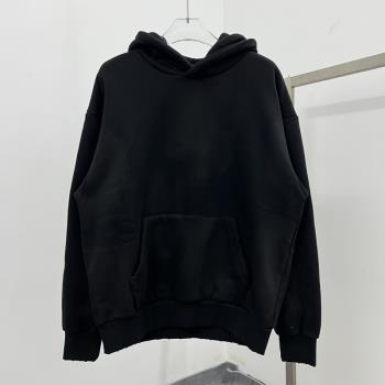 男女休閑做舊加厚加絨連帽衛衣