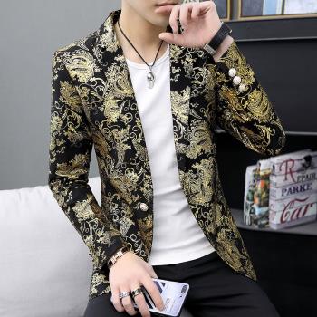 2024春季男士發型師小西裝韓版修身夜場西服外套個性宴會潮流禮服