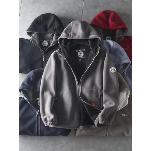 升級版！出挪威訂單！秋冬男士外貿戶外加絨加厚連帽搖粒絨外套潮