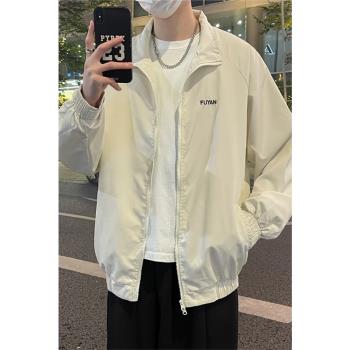 工裝立領夾克外套男士春秋季ins港風寬松休閑韓版潮流棒球服褂子