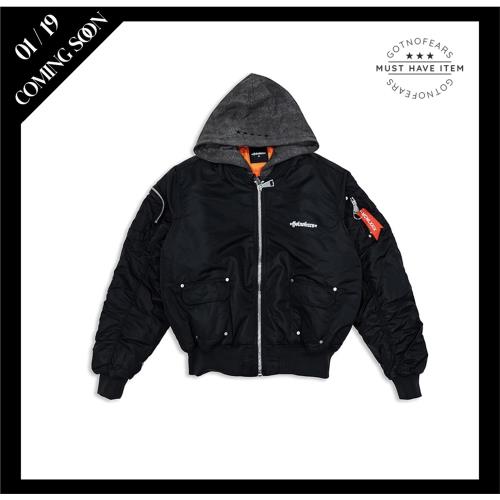 小豬羅志祥 GOTNOFEARS 假兩件式飛行外套 男女同款 秋冬