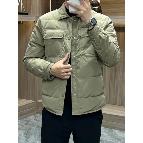 歐貨爆款輕薄棉服男士休閑保暖翻領成熟穩重棉衣外套潮秋冬季上衣