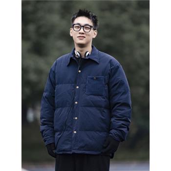 潮GMKD休閑翻領外套輕薄羽絨服