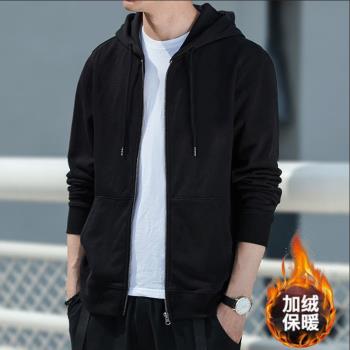 秋冬季寬松韓版百搭開衫連帽外套