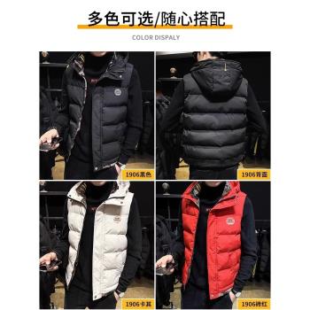 潮牌秋冬季背心褂子羽絨棉馬甲