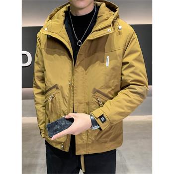 潮牌二棉秋冬韓版連帽加厚外套