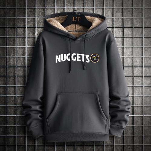 羊羔絨印花男士衛衣秋冬季加絨加厚保暖連帽青年男裝外穿外套上衣