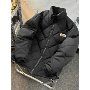 潮牌菱形冬季高階感外套羽絨棉服