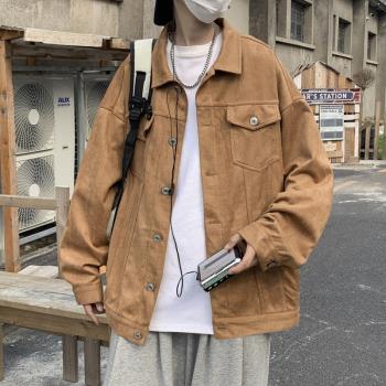 復古水洗秋冬季翻領寬松牛仔外套