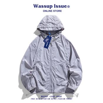 WASSUP ISSUE夏季新款冰絲防曬衣男款連帽防曬服防紫外線休閑外套