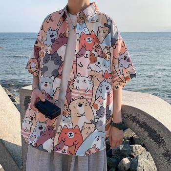 夏威夷沙灘短袖大碼胖子痞帥卡通