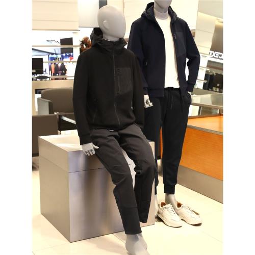 米蘭高奢之作 挺括有型 高端針織空氣層夾克春季時尚休閑連帽外套