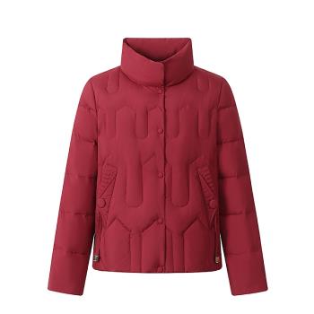恆源祥羽絨服女2024年新款中年媽媽裝冬季大碼加厚白鴨絨短款外套