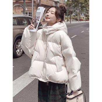 羽絨服女2025新款加厚白鴨絨時尚寬松小個子男女情侶連帽保暖外套