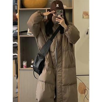 秋冬韓版中長款過膝寬松羽絨棉服