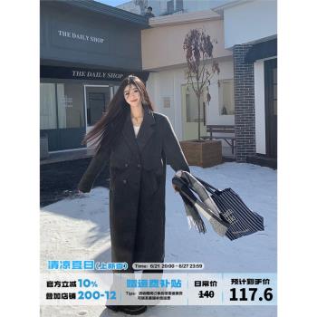 橘子樹在哪兒高品質韓系氛圍感毛呢大衣女秋冬高階感呢子長款外套