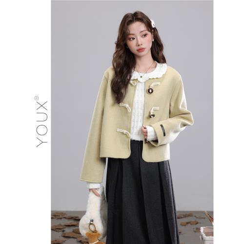又巷【時尚都市】毛呢短外套2025秋冬新款小香風高級感圓領上衣女