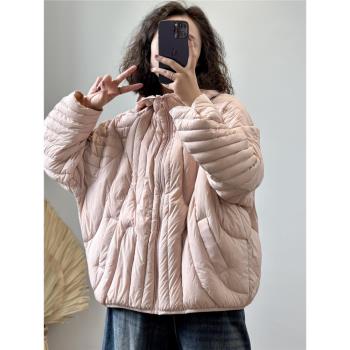 冬季設計感新款韓版寬松連帽羽絨服女短款加厚保暖白鴨絨外套百搭