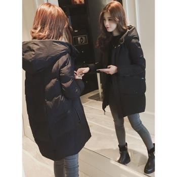 羽絨服2024年新款女裝韓版棉服外套黑色棉襖中長款棉衣女冬季加厚