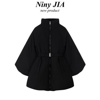 Niny JIA冬季新款保暖麵包服高級感超好看黑色小香風羽絨棉服外套