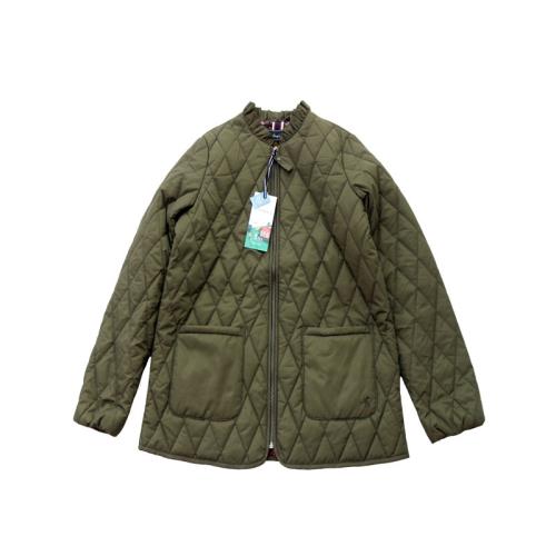 英國高端品牌單大碼薄款棉衣女立領菱形格休閑百搭秋冬外套