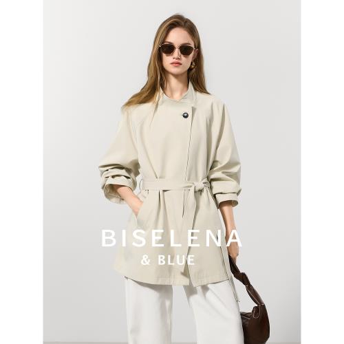貝茜妮法式復古氣質風衣外套女2025秋季新款寬松收腰顯瘦立領上衣