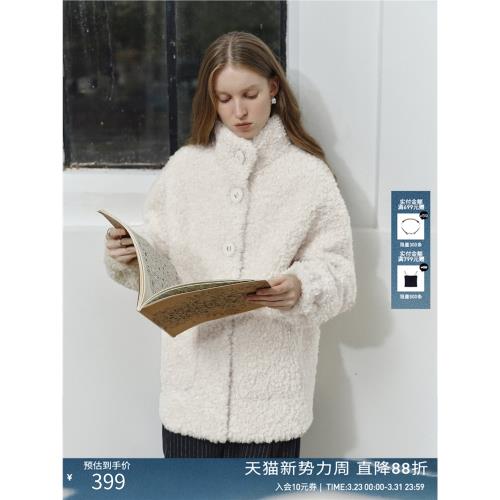 【極寒系列】CIRCLOFY瑟夕 奶呼呼復合皮毛一體羊毛外套女搖粒絨