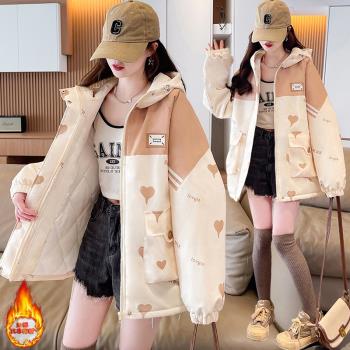 加厚保暖棉服女2024年新款冬季初高中學生大童青少年韓系寬松外套