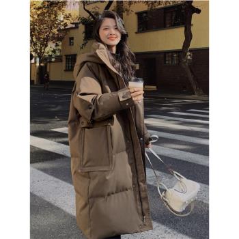 反季羽絨棉服女2024新款中長款工裝加厚設計高階感冬裝棉衣襖外套