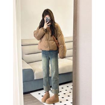 韓版休閑時尚復古短款小個子羽絨棉衣棉服百搭外套女高級感麵包服