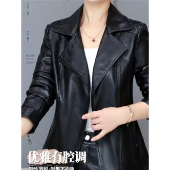 短款立領機車服大碼顯瘦真皮皮衣