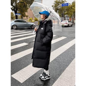 韓國過膝羽絨oversize外套棉服