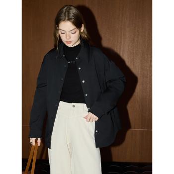【95白鴨絨】庫恩瑪維簡約通勤羽絨服女2024年冬新款純色短款外套