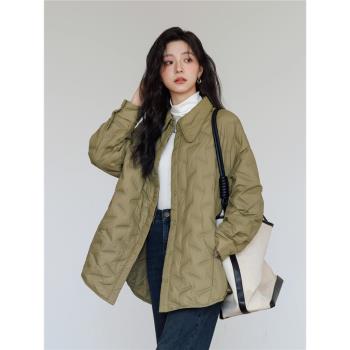 輕薄羽絨服女冬季黑色2024新款設計感休閑寬松白鴨絨韓版夾克外套